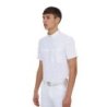 Equestro Polo concorso uomo Ridertechnology 2.0 manica corta e zip - Bianco