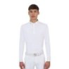Equestro Polo concorso uomo Ridertechnology 2.0 manica lunga bottoni - Bianco