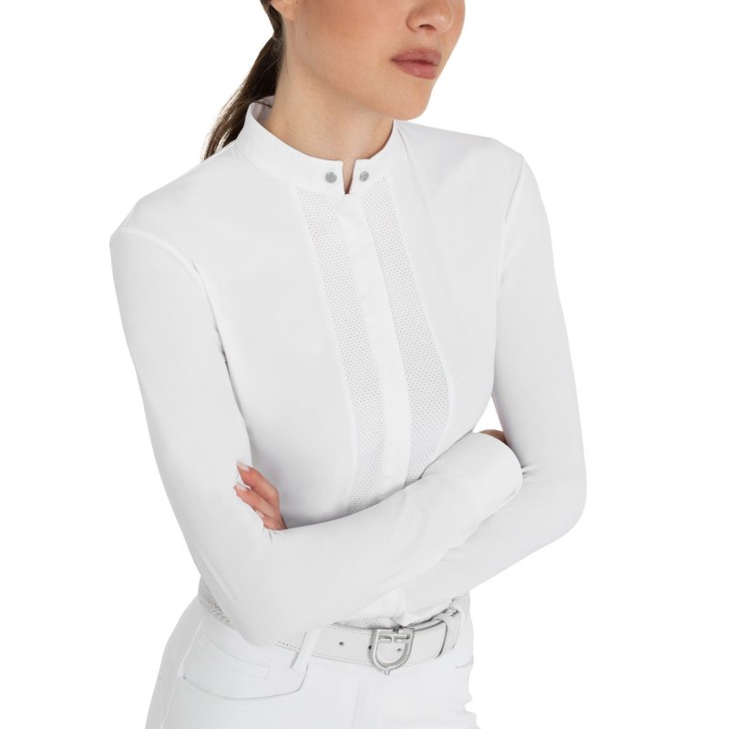 Equestro Polo donna concorso a camicia - Bianco