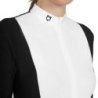 Equestro Polo donna concorso a maniche lunghe e zip - Nero