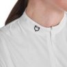 Equestro Polo donna concorso a maniche lunghe e zip - Bianco