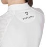 Equestro Polo donna slim fit da concorso con inserti mesh leopardati - Bianco