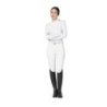 Equestro Polo donna slim fit da concorso con inserti mesh leopardati - Bianco