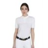 Equestro Polo donna slim fit tessuto tecnico e mesh - Bianco