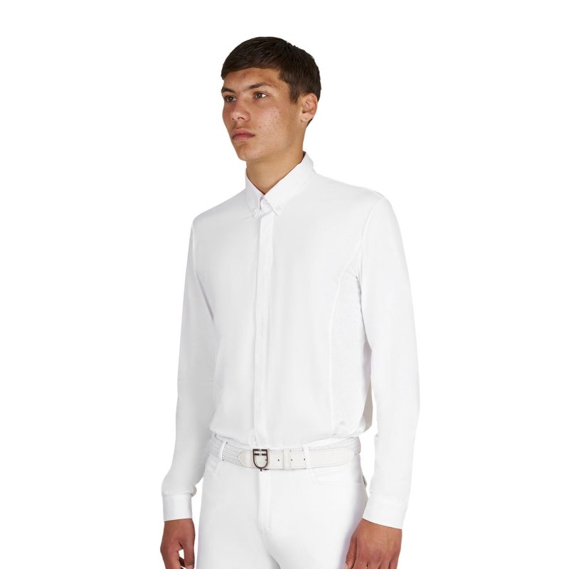 Equestro Polo uomo concorso a camicia - Bianco