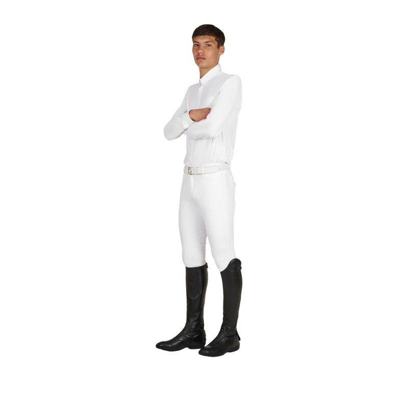 Equestro Polo uomo concorso a camicia - Bianco