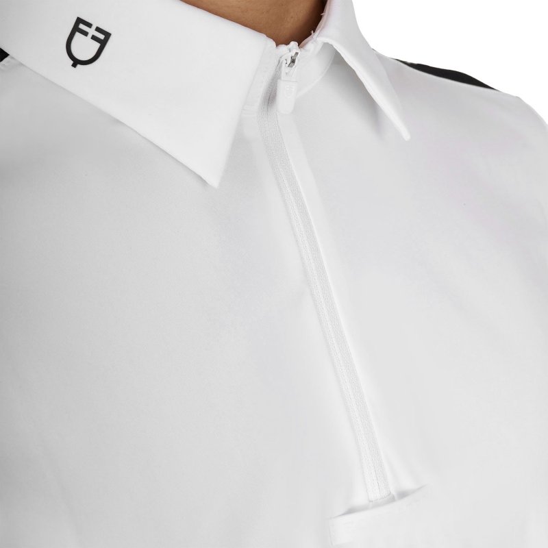 Equestro Polo uomo concorso slim fit mezza manica - Bianco