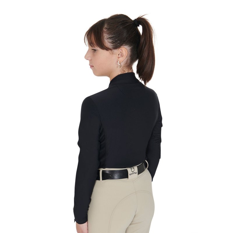 Equestro Base layer bambina a manica lunga da allenamento - Nero