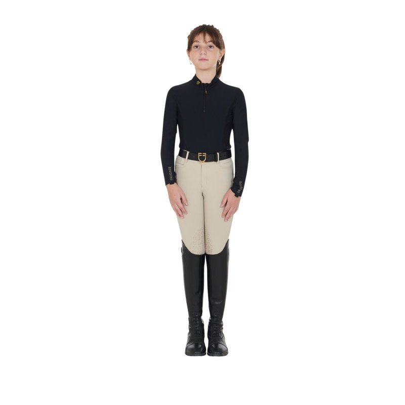 Equestro Base layer bambina a manica lunga da allenamento - Nero