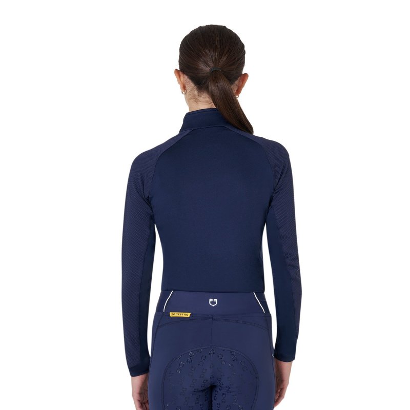 Equestro Base layer bambini unisex in tessuto tecnico - Blu navy