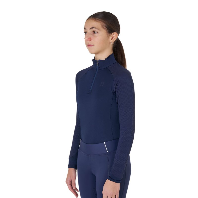 Equestro Base layer bambini unisex in tessuto tecnico - Blu navy