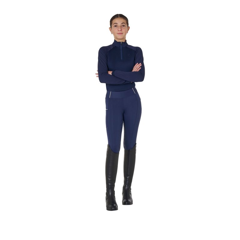 Equestro Base layer bambini unisex in tessuto tecnico - Blu navy