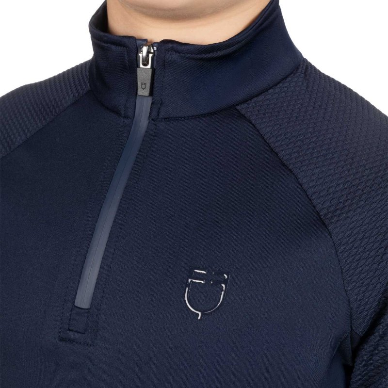 Equestro Base layer bambini unisex in tessuto tecnico - Blu navy