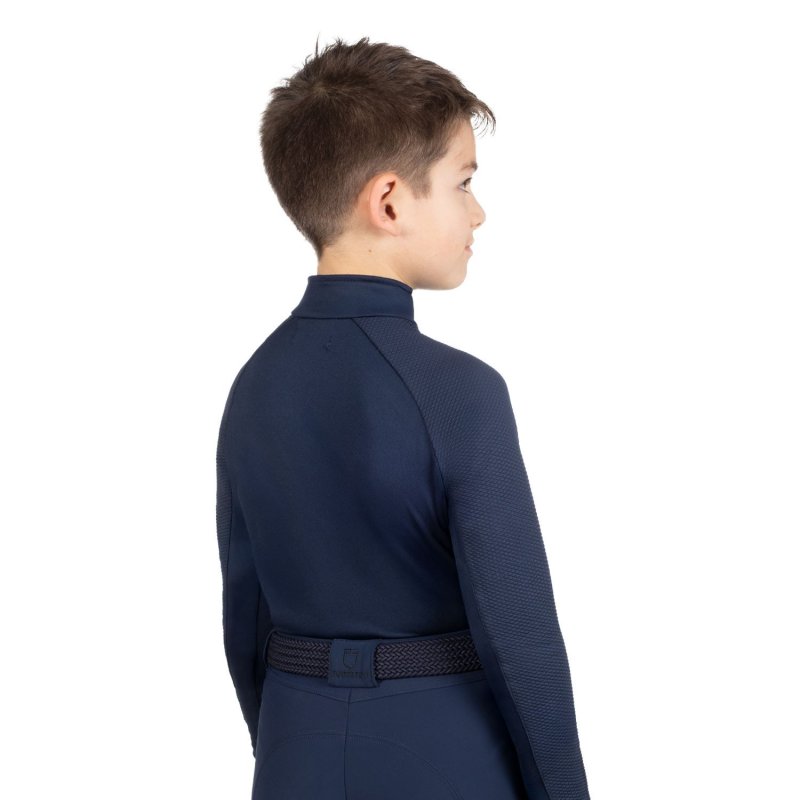 Equestro Base layer bambini unisex in tessuto tecnico - Blu navy