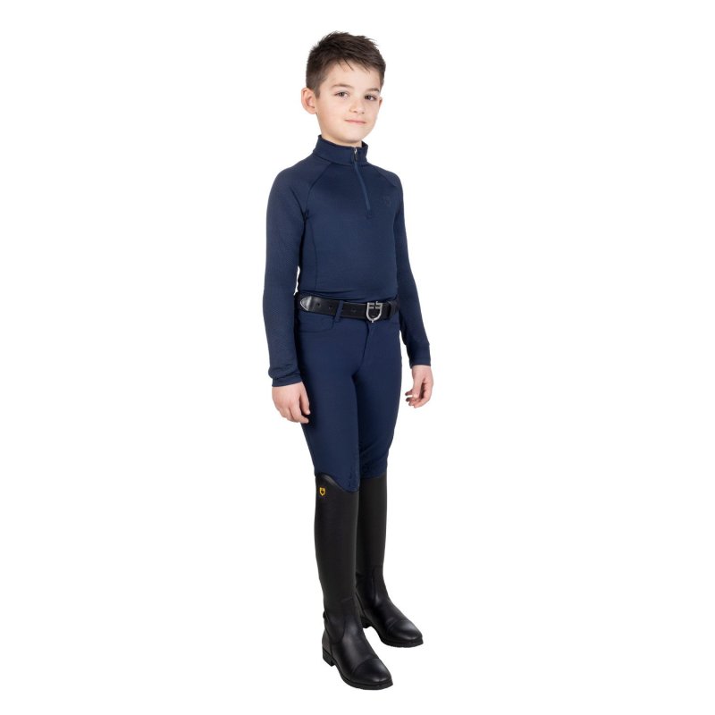 Equestro Base layer bambini unisex in tessuto tecnico - Blu navy