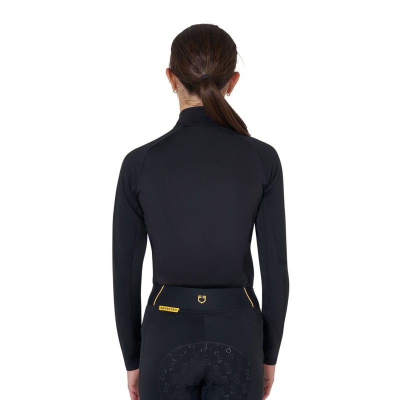 Equestro Base layer bambini unisex in tessuto tecnico - Nero