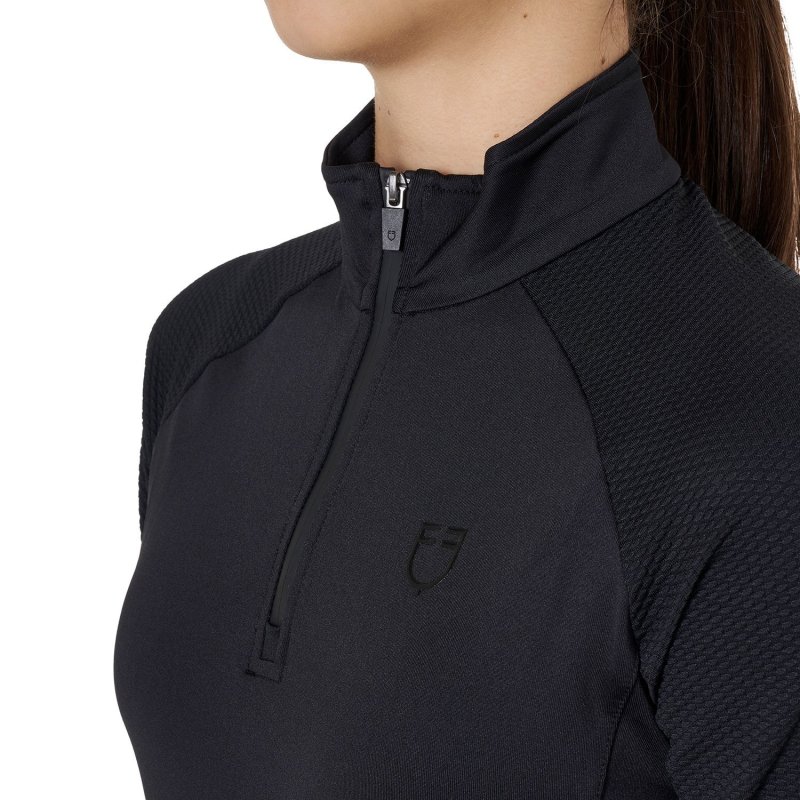 Equestro Base layer bambini unisex in tessuto tecnico - Nero