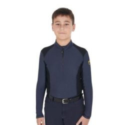 Equestro Base layer bambino da allenamento in tessuto tecnico - Blu navy