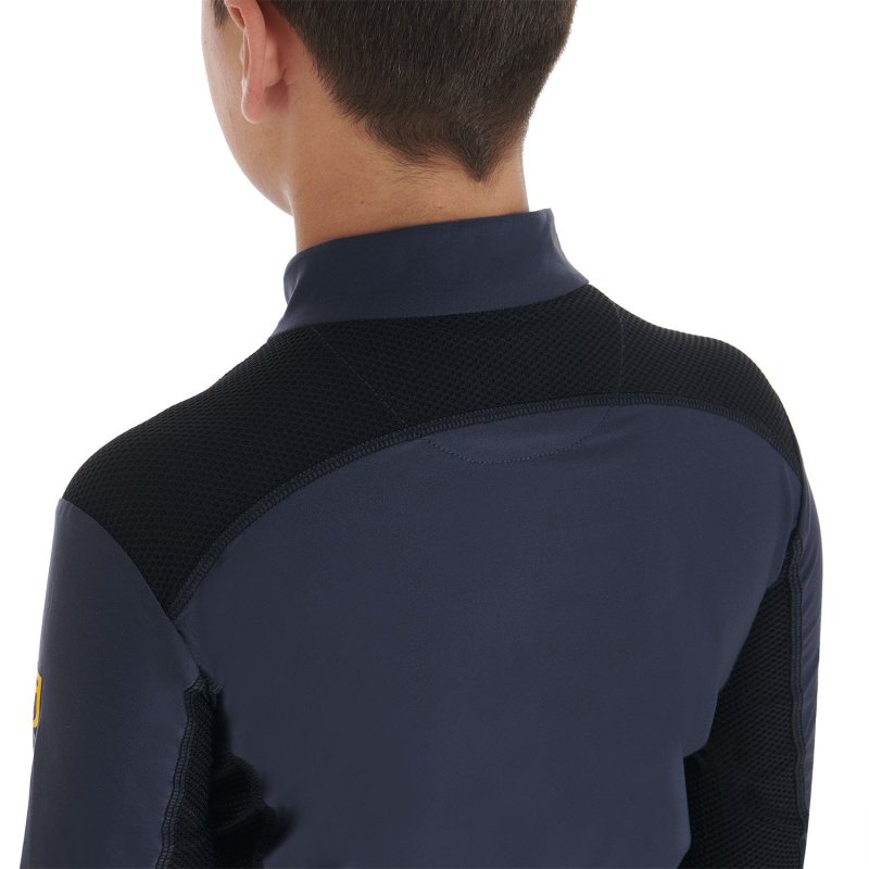 Equestro Base layer bambino da allenamento in tessuto tecnico - Blu navy