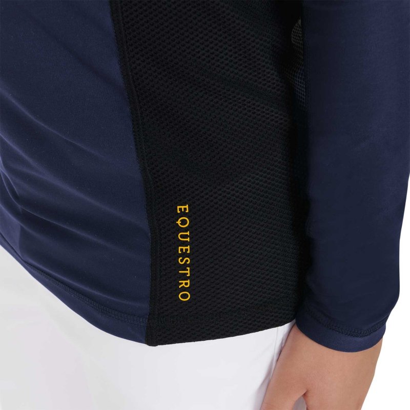 Equestro Base layer bambino da allenamento in tessuto tecnico - Blu navy
