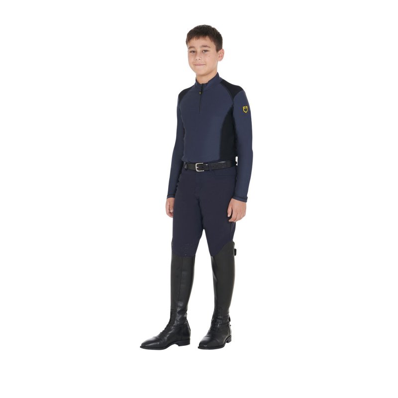 Equestro Base layer bambino da allenamento in tessuto tecnico - Blu navy