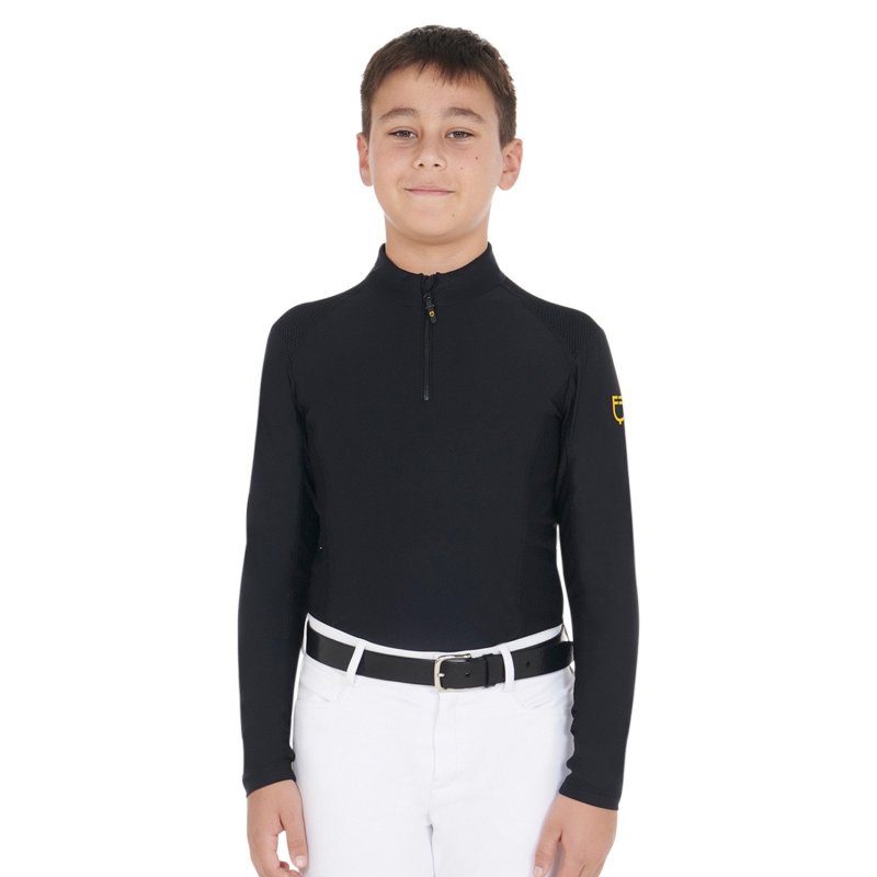Equestro Base layer bambino da allenamento in tessuto tecnico - Nero