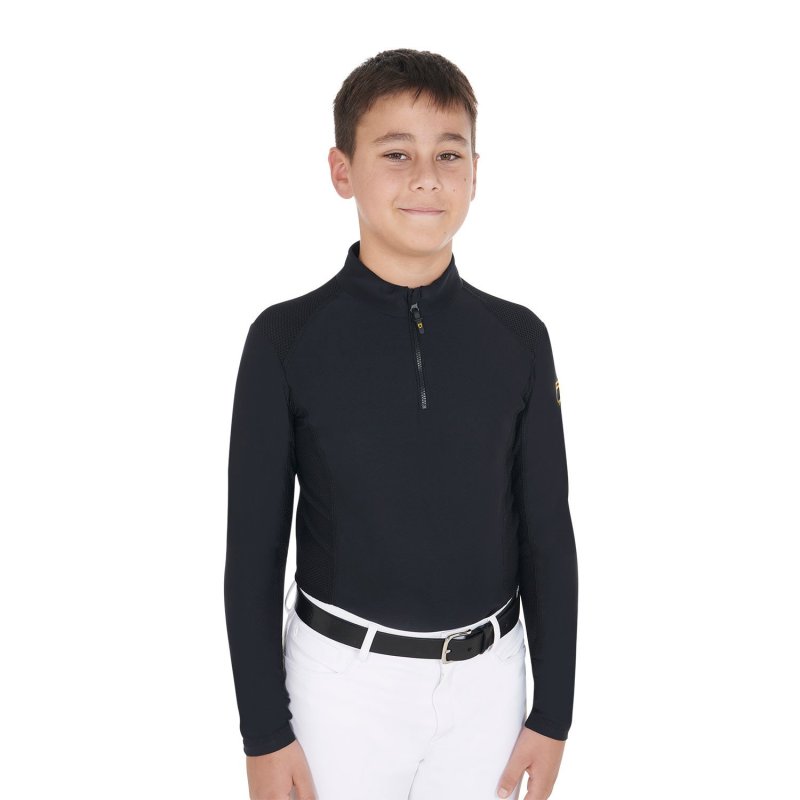 Equestro Base layer bambino da allenamento in tessuto tecnico - Nero