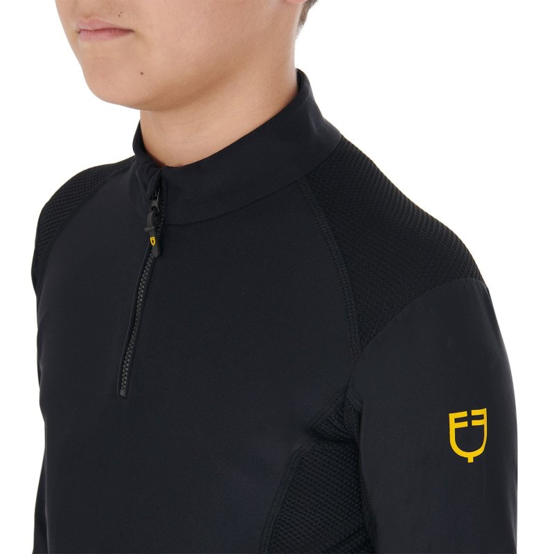 Equestro Base layer bambino da allenamento in tessuto tecnico - Nero
