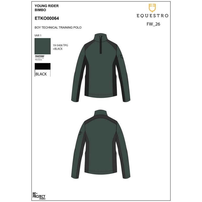 Equestro Base layer bambino da allenamento in tessuto tecnico - PINE GROVE (19-5406)