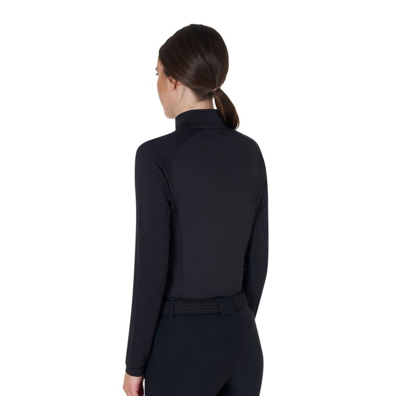 Equestro Base layer donna slim fit manica lunga - Nero