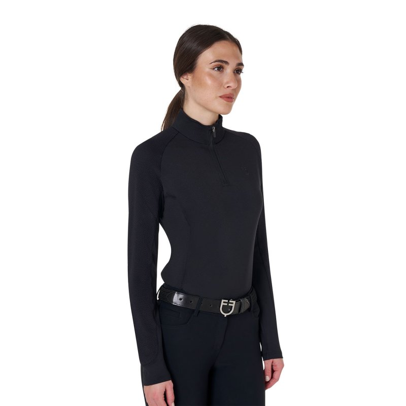 Equestro Base layer donna slim fit manica lunga - Nero