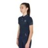 Equestro Polo bambini slim fit in tessuto tecnico antibatterico - Blu navy