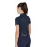 Equestro Polo bambini slim fit in tessuto tecnico antibatterico - Blu navy