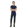 Equestro Polo bambini slim fit in tessuto tecnico antibatterico - Blu navy