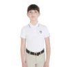 Equestro Polo bambini slim fit in tessuto tecnico antibatterico - Bianco