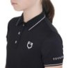 Equestro Polo bambini slim fit in tessuto tecnico antibatterico - Nero