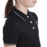 Equestro Polo bambini slim fit in tessuto tecnico antibatterico - Nero
