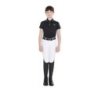 Equestro Polo bambini slim fit in tessuto tecnico antibatterico - Nero