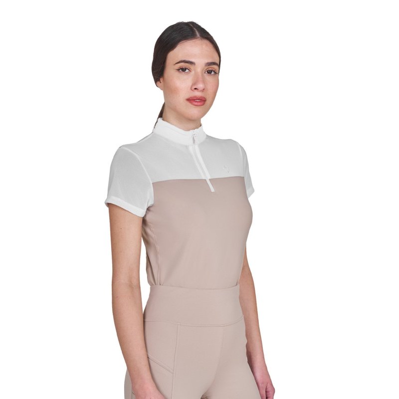 Equestro Polo donna da allenamento in mesh - OXFORD TAN (15-1306)
