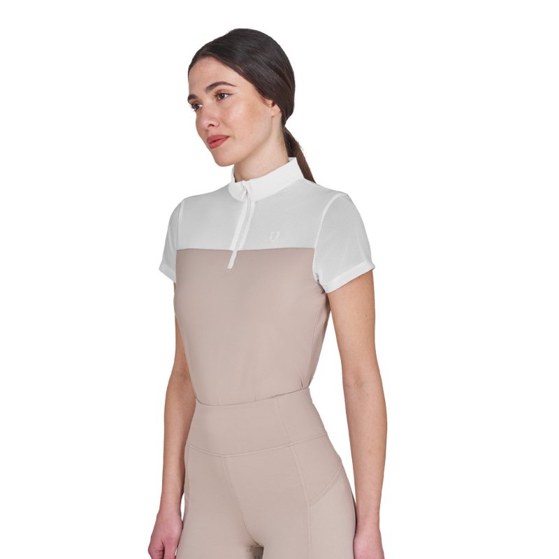 Equestro Polo donna da allenamento in mesh - OXFORD TAN (15-1306)