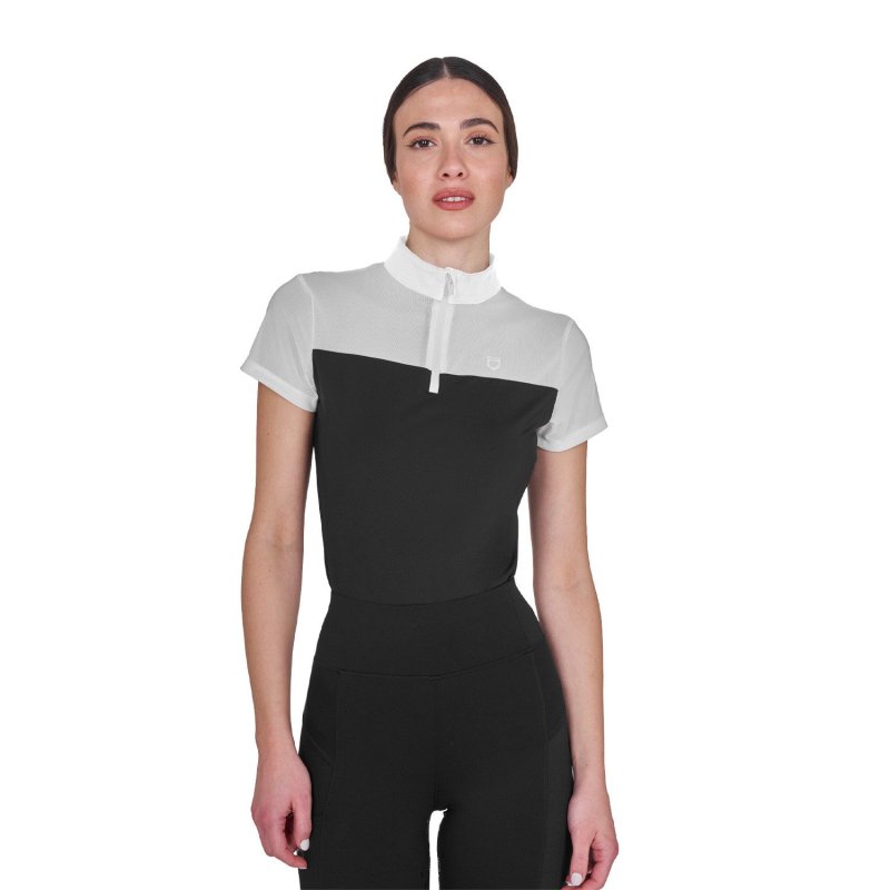 Equestro Polo donna da allenamento in mesh - Nero