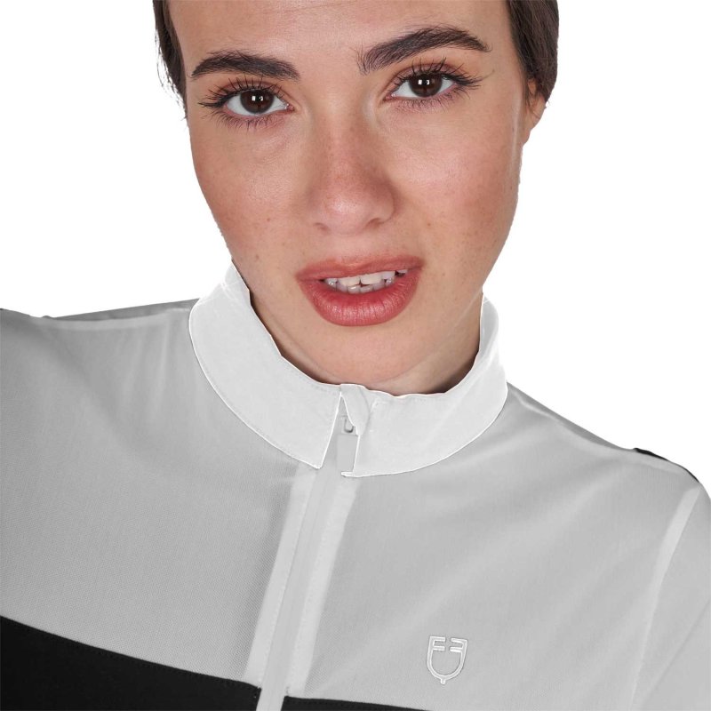 Equestro Polo donna da allenamento in mesh - Nero