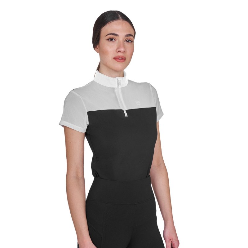 Equestro Polo donna da allenamento in mesh - Nero