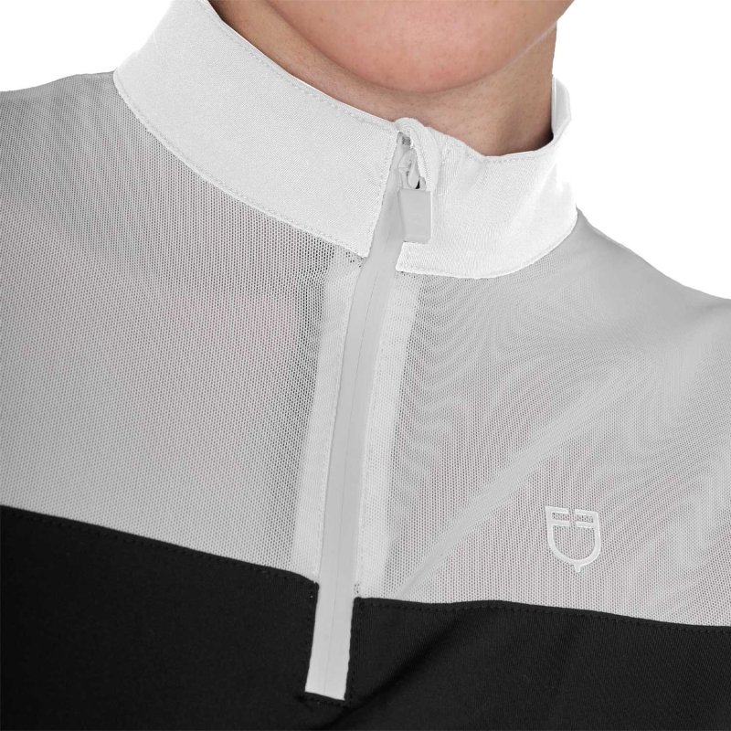 Equestro Polo donna da allenamento in mesh - Nero