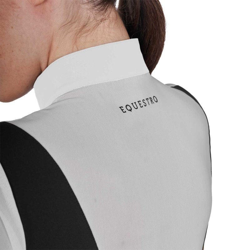 Equestro Polo donna da allenamento in mesh - Nero