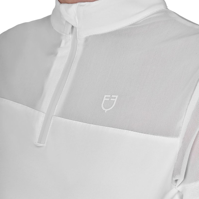 Equestro Polo donna da allenamento in mesh - Bianco