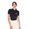 Equestro Polo donna slim fit in tessuto traspirante - Nero
