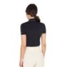 Equestro Polo donna slim fit in tessuto traspirante - Nero