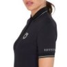 Equestro Polo donna slim fit in tessuto traspirante - Nero
