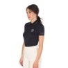 Equestro Polo donna slim fit in tessuto traspirante - Nero